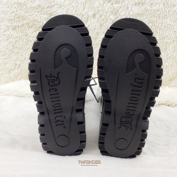 Patent Matte Platform Mid Calf Goth Punk Boots - Picture 6 of 14